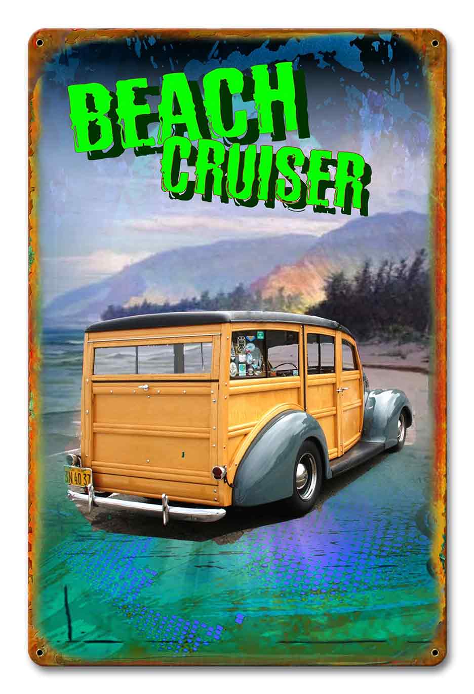 Beach Cruiser Yellow 12 x 18