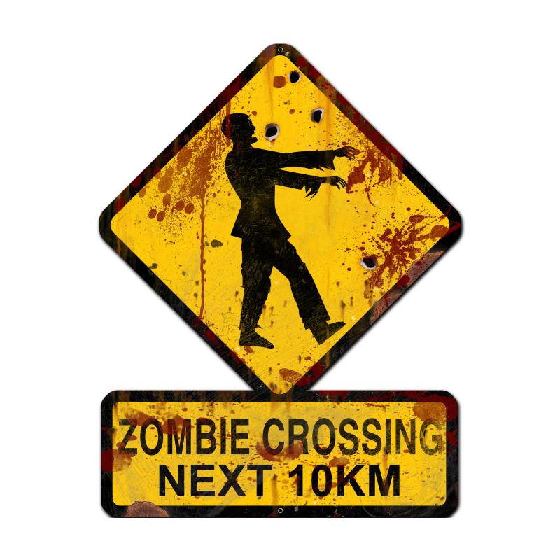 Zombie Crossing Next 10 Km 25 x 20