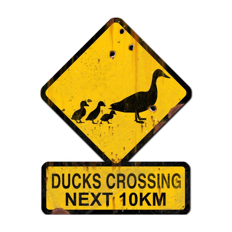 Ducks Crossing Next 10 Km 25 x 20
