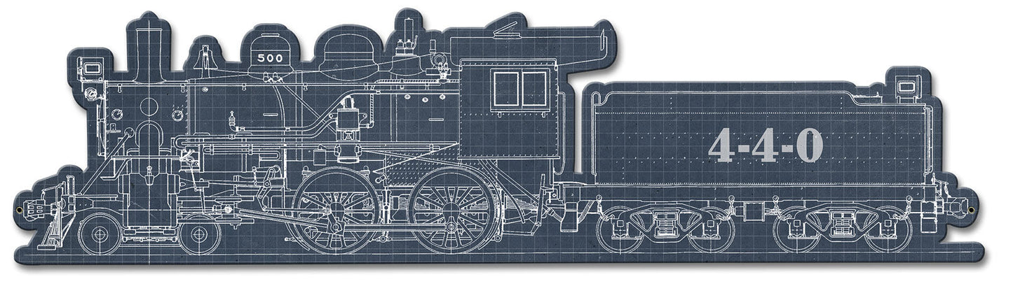 Train Blue Print 4-4-0 32 x 8