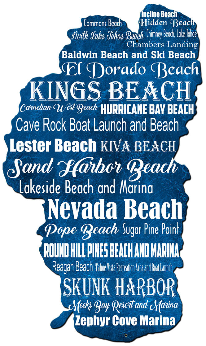 Lake Tahoe Beaches 18 x 30