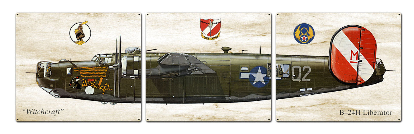 B-24 Liberator Triptych 14 x 12