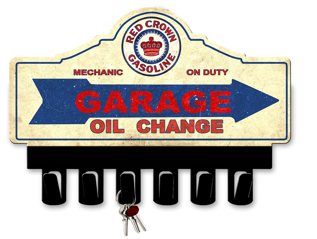Red Crown Gasoline Key Hanger 14 x 10