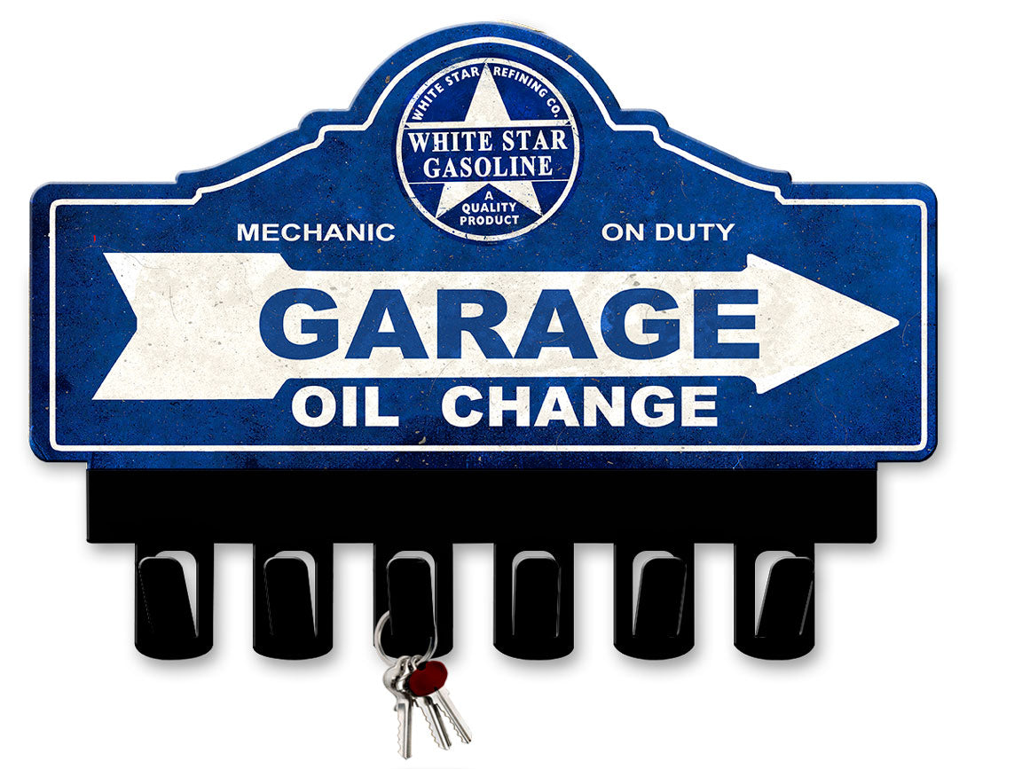 White Star Gasoline Key Hanger 14 x 10
