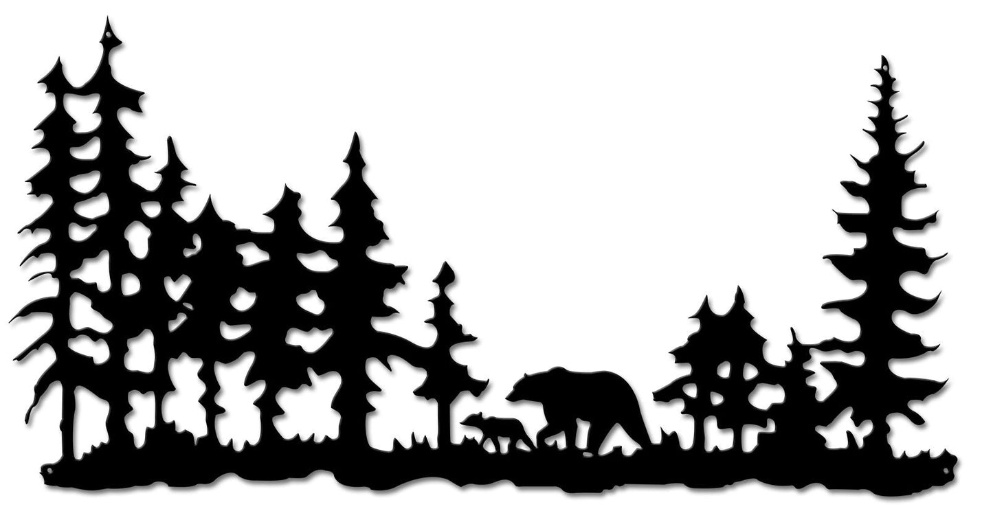 Bears In Forest 21 x 11
