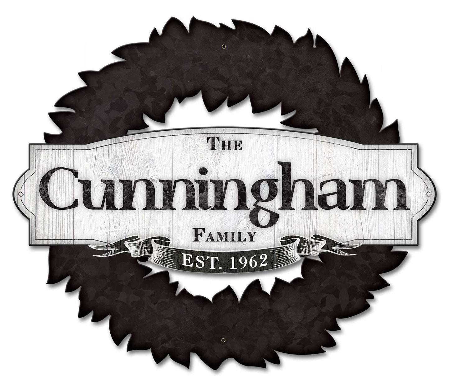 Family Name Wreath Personalized 22 x 18