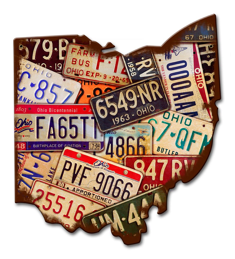 Ohio License Plates 11 x 13