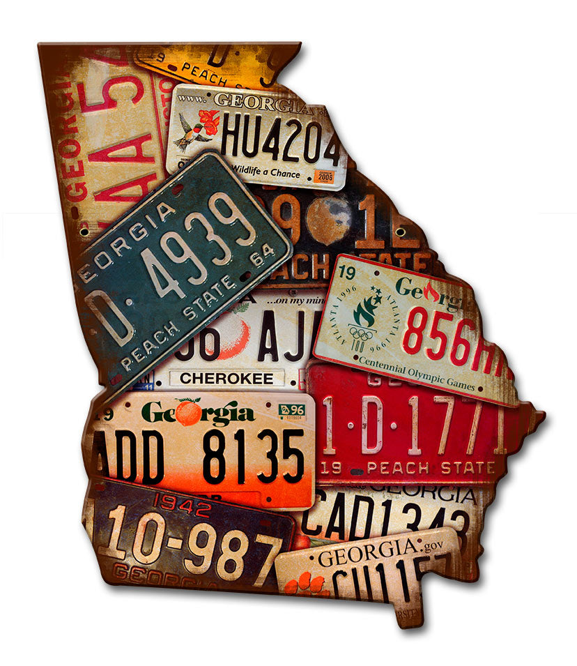 Georgia License Plates 10 x 12