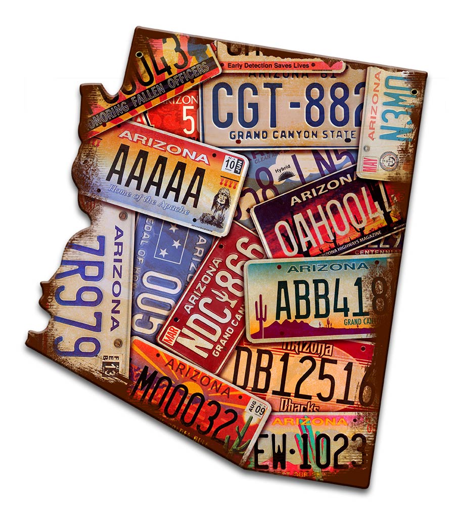 Arizona License Plates 11 x 12