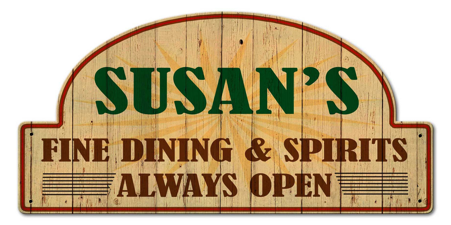Fine Dining And Spirits Personalized 30 x 15