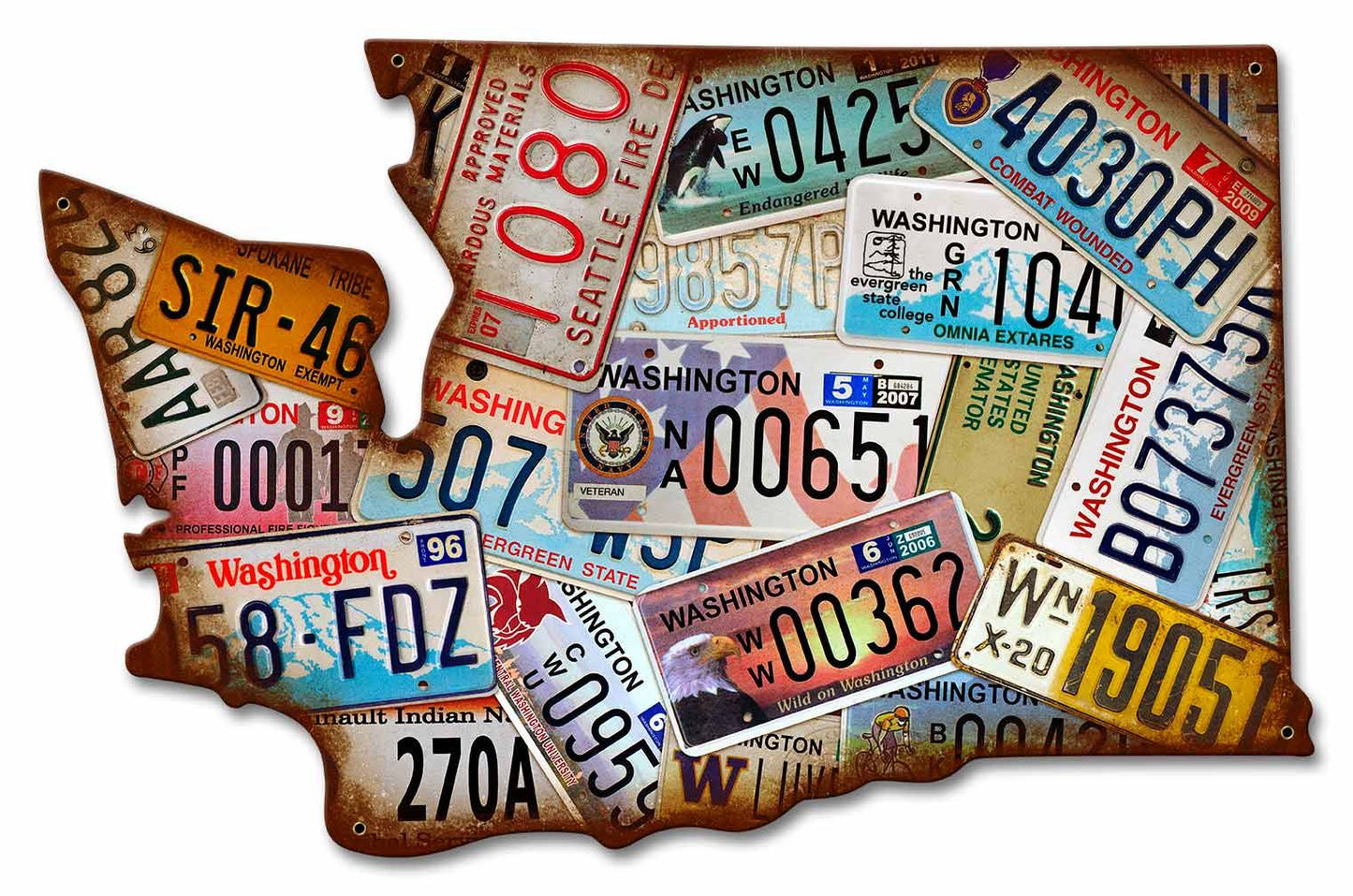 Washington State License Plates 20 x 13