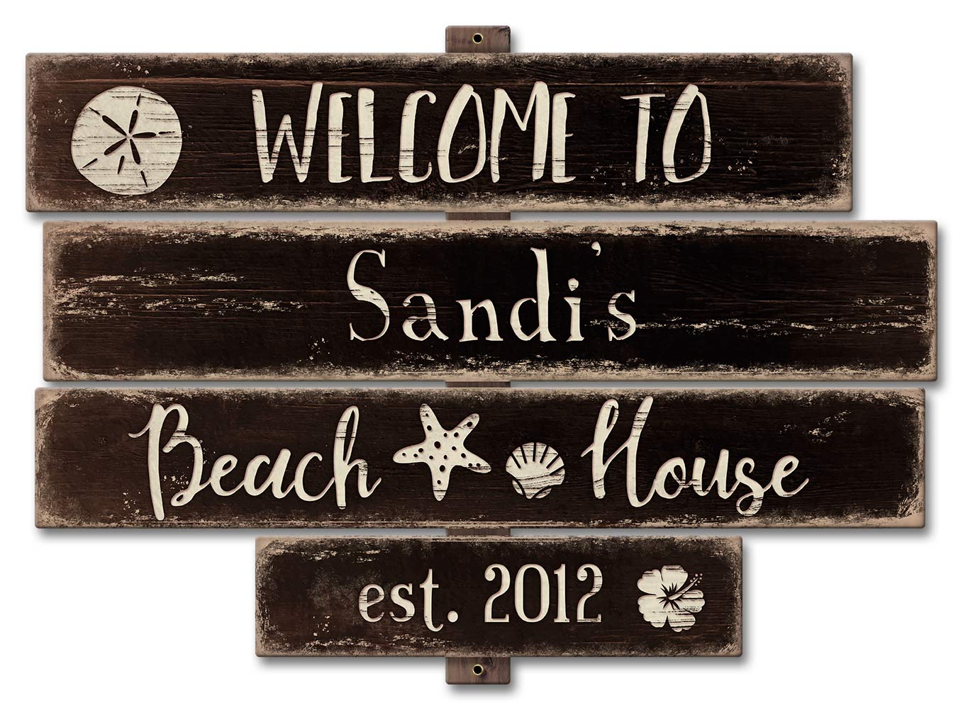 Beach House Black Personalized 18 x 13