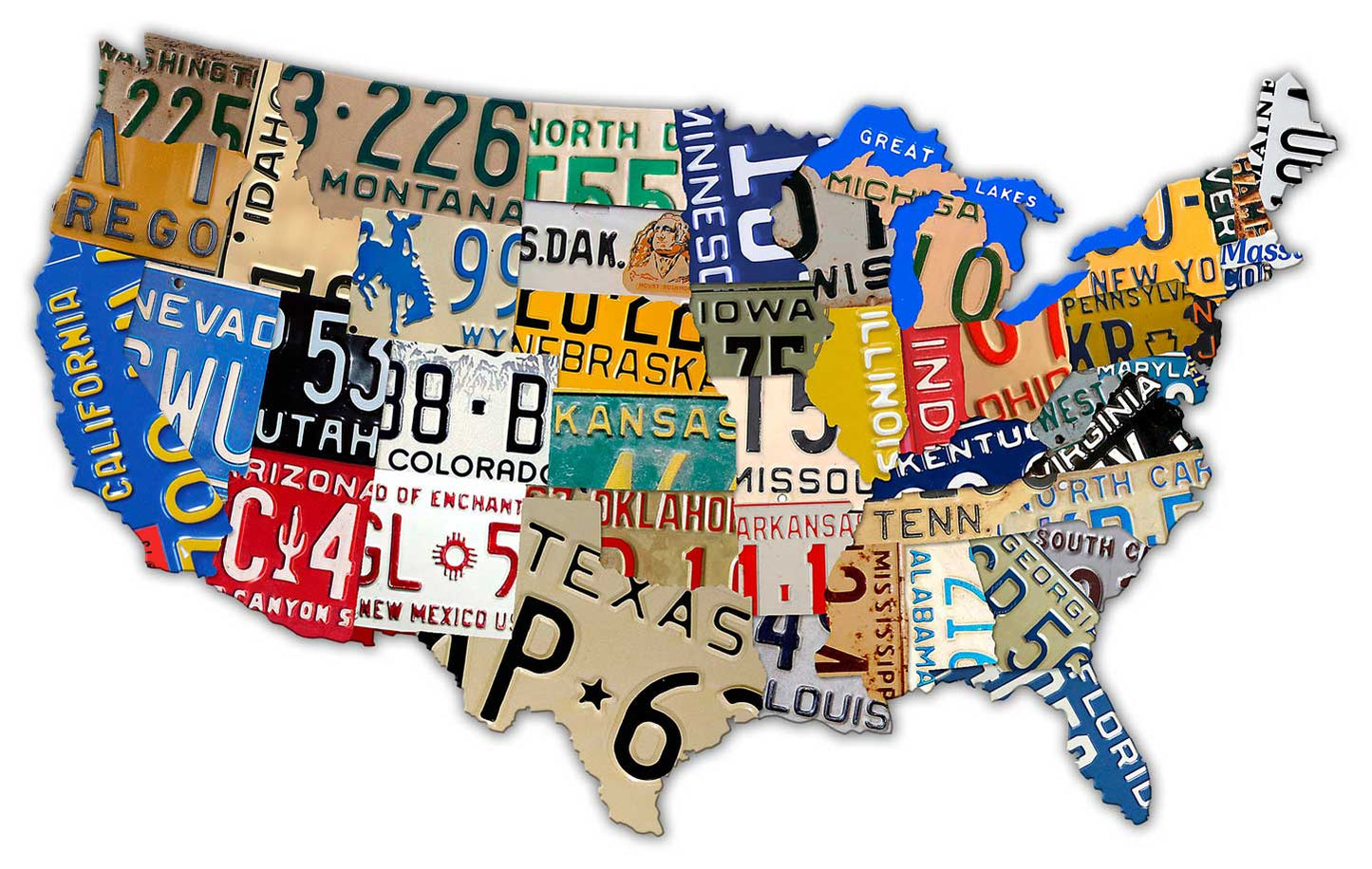License Plate Map Usa 40 x 25