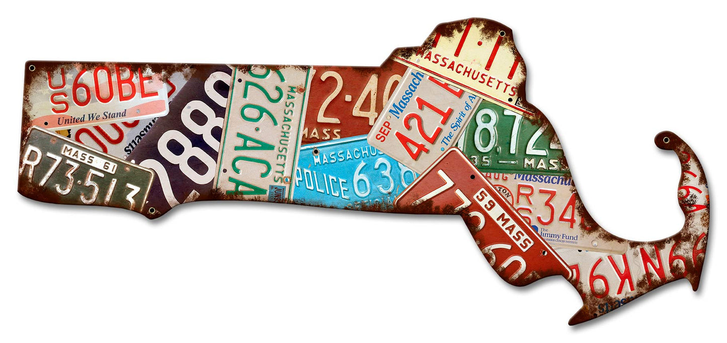 Massachusetts License Plates 24 x 11