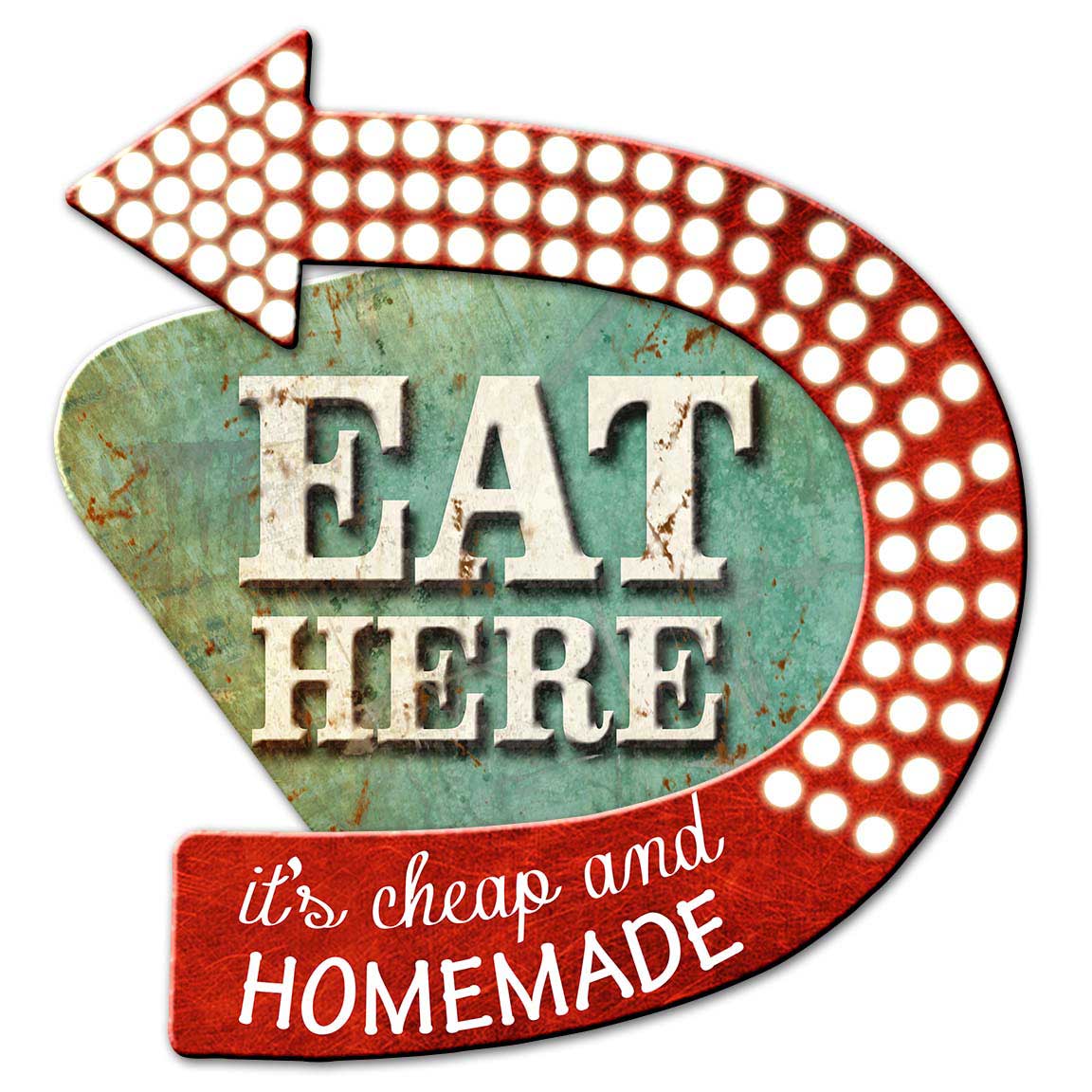 3-D Eat Here Arrow 15 x 15