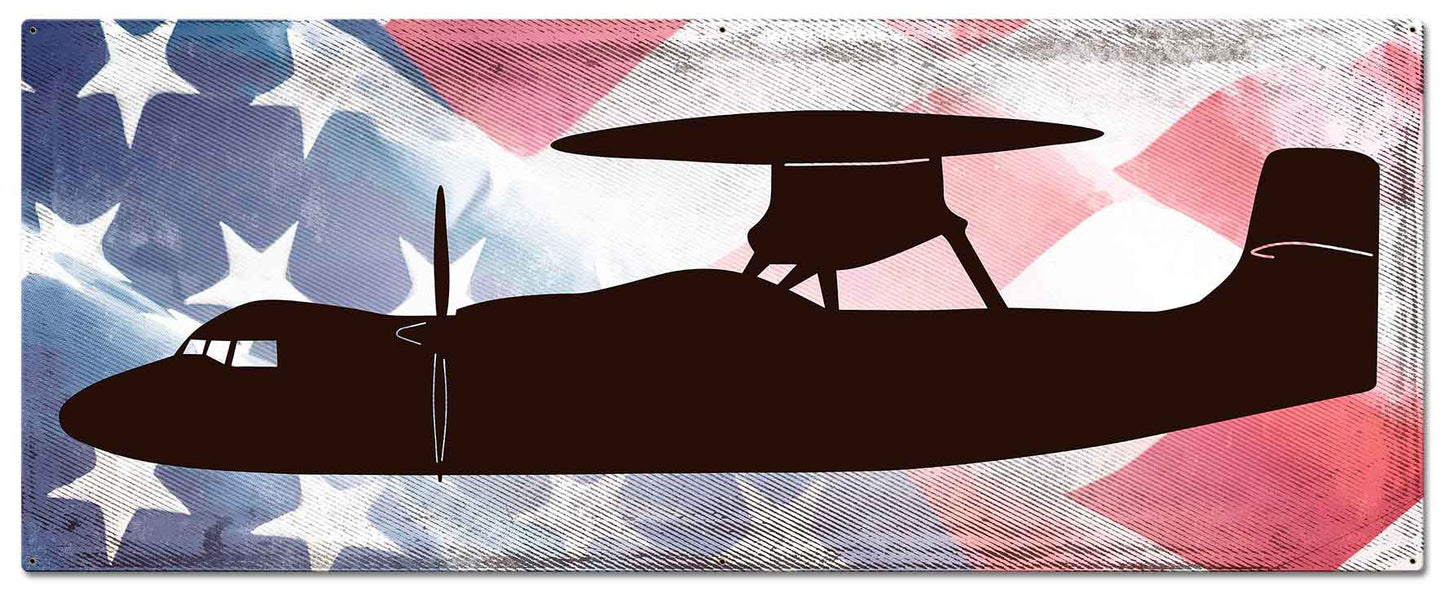 E-2 Hawkeye American Flag 48 x 19