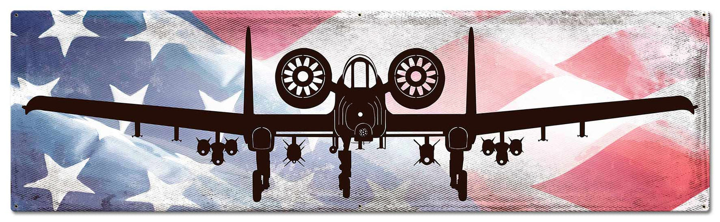 A10A Thunderbolt Ii American Flag 48 x 14