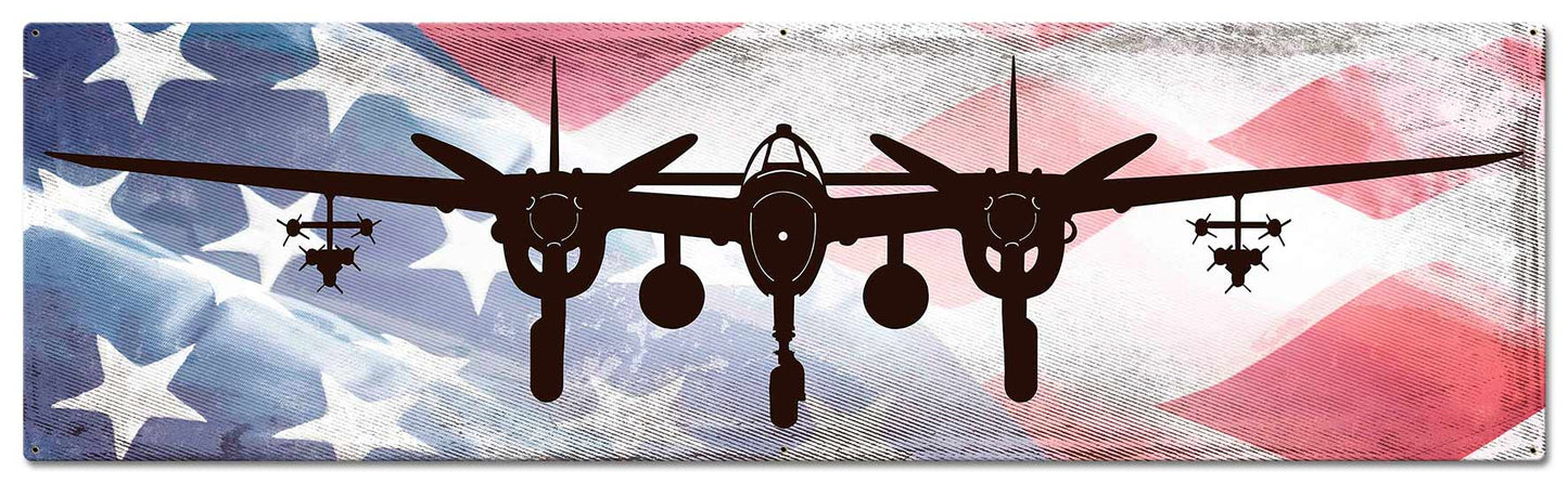 Lighting Plane American Flag 48 x 14