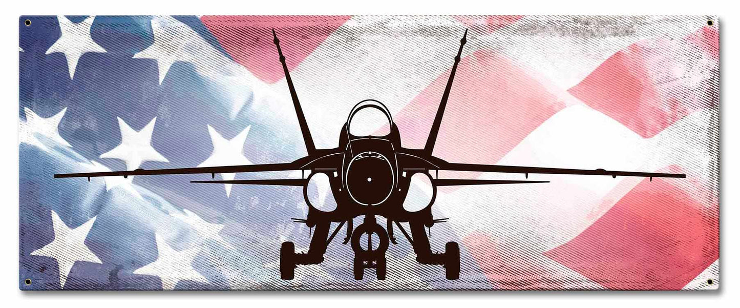 Fa18 Hornet American Flag 24 x 10