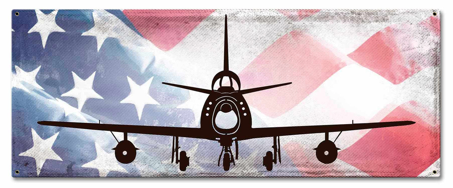 F86F Sabre American Flag 24 x 10