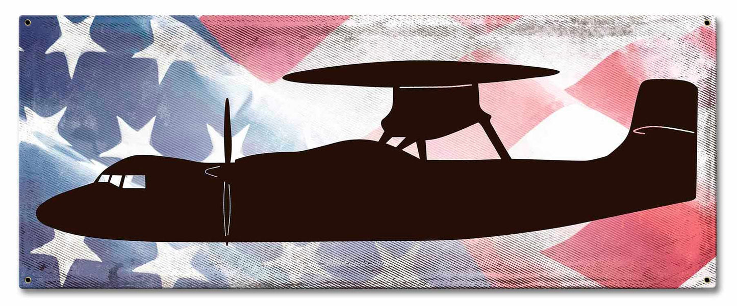 E-2 Hawkeye American Flag 24 x 10