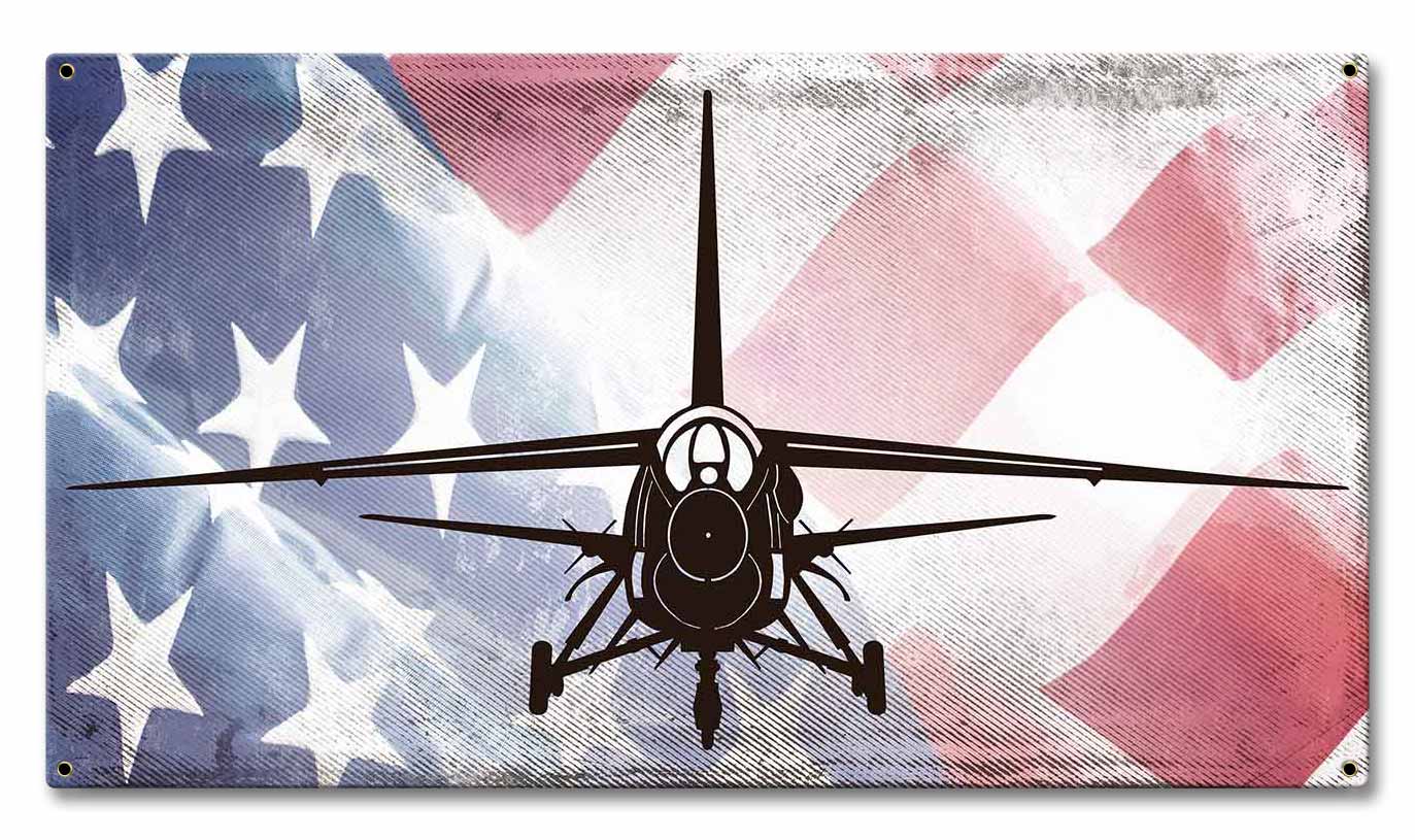 F-8J Crusader American Flag 18 x 10
