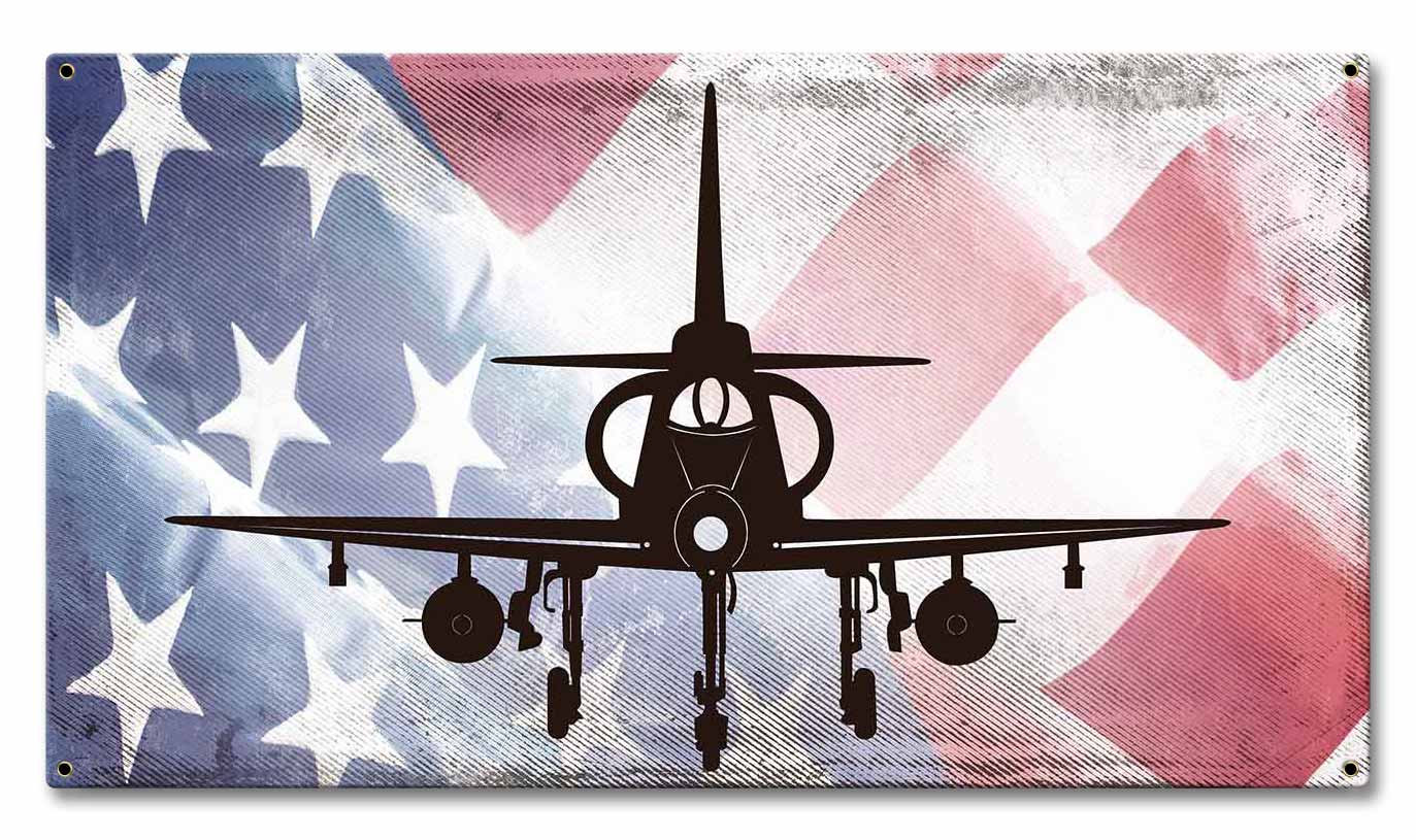 A-4F Seahawk American Flag 18 x 10