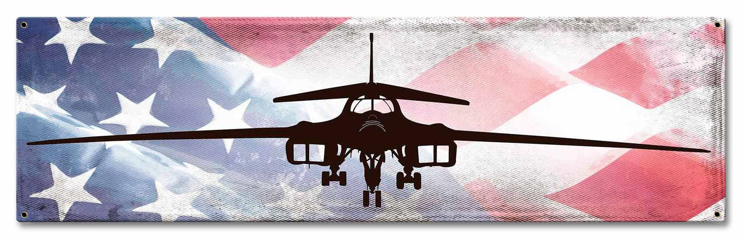 B1B Bomber American Flag 24 x 7
