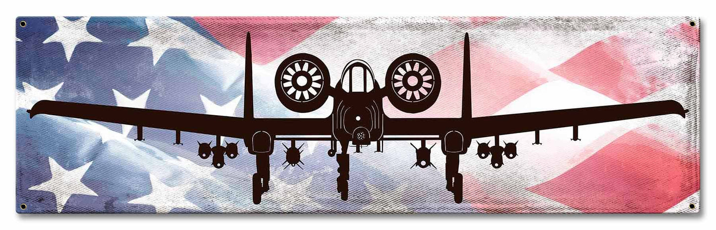 A10A Thunderbolt Ii American Flag 24 x 7