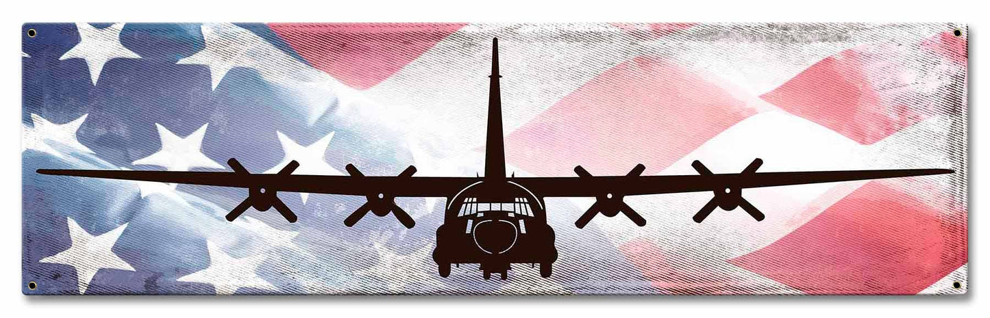 C-130 American Flag 24 x 7
