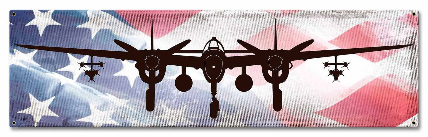 Lighting Plane American Flag 24 x 7