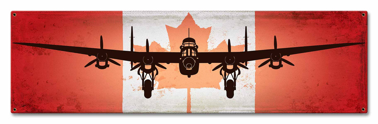 Planes Lancaster Canadian Flag 24 x 7