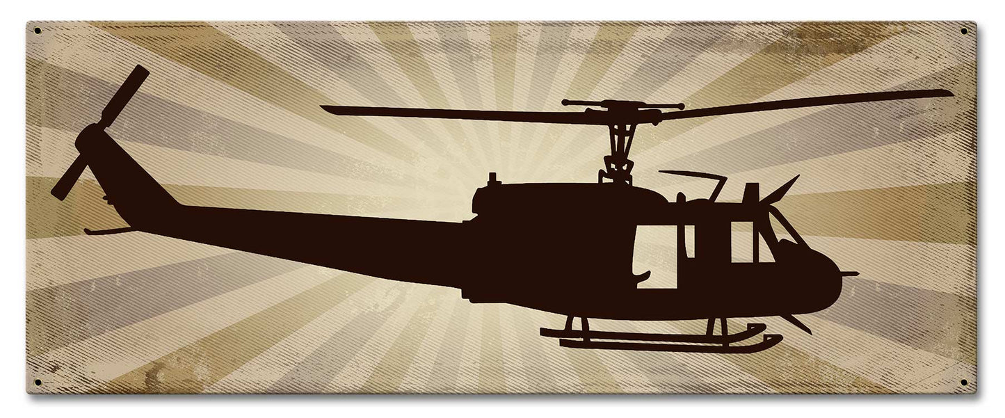 Huey Helicopter Profile 24 x 10