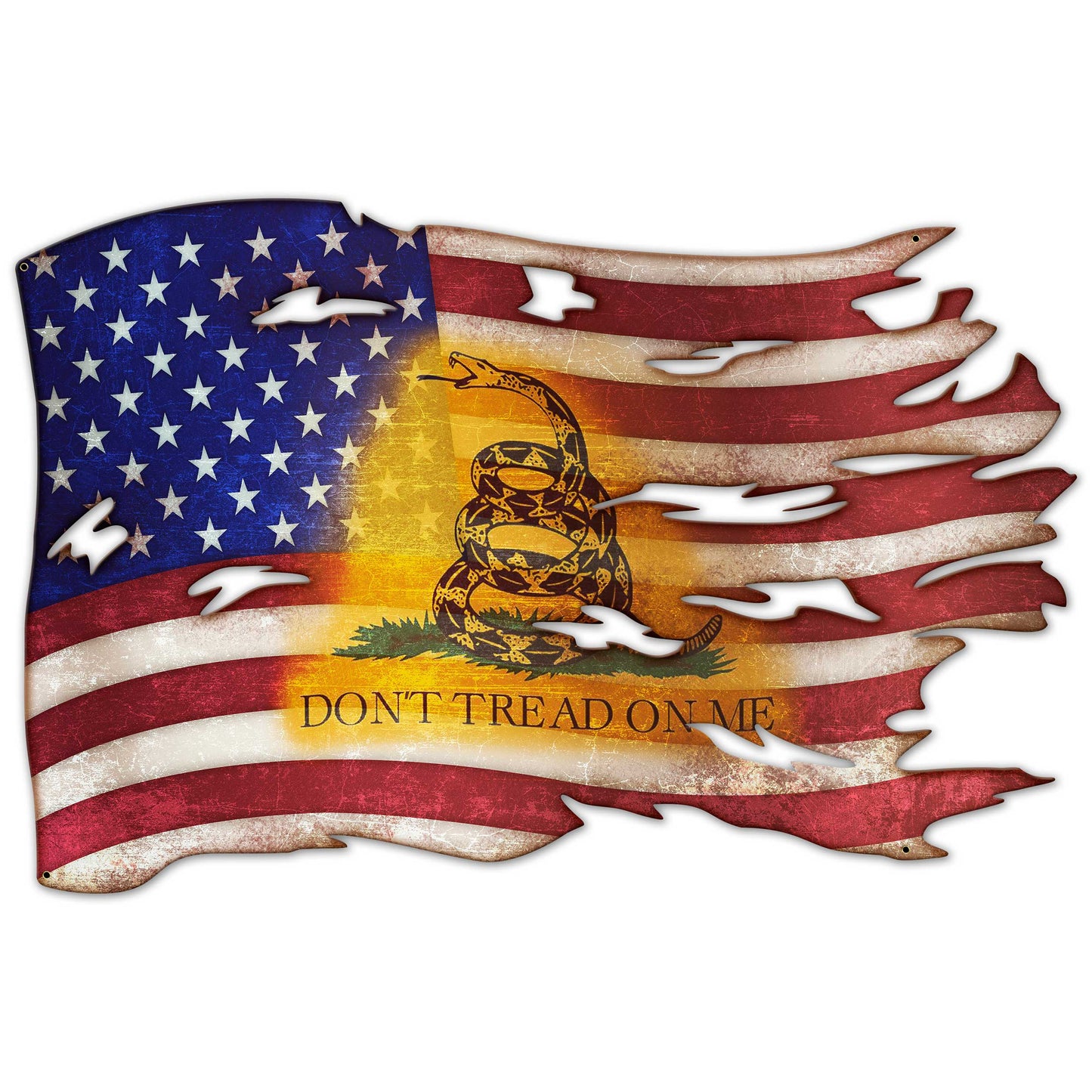 Dont Tread Tattered American Flag 42 x 28