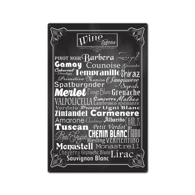 Wine Types Personalized 16 x 24
