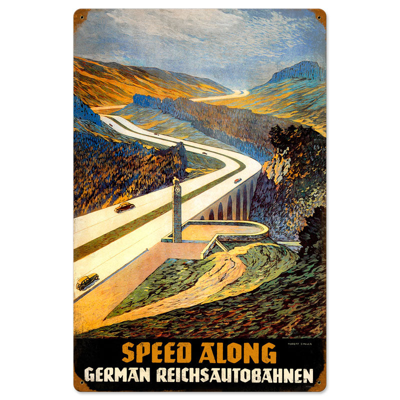 Reichsautobahn Speed Along 12 x 18