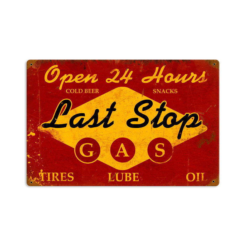 Last Stop Gas 18 x 12