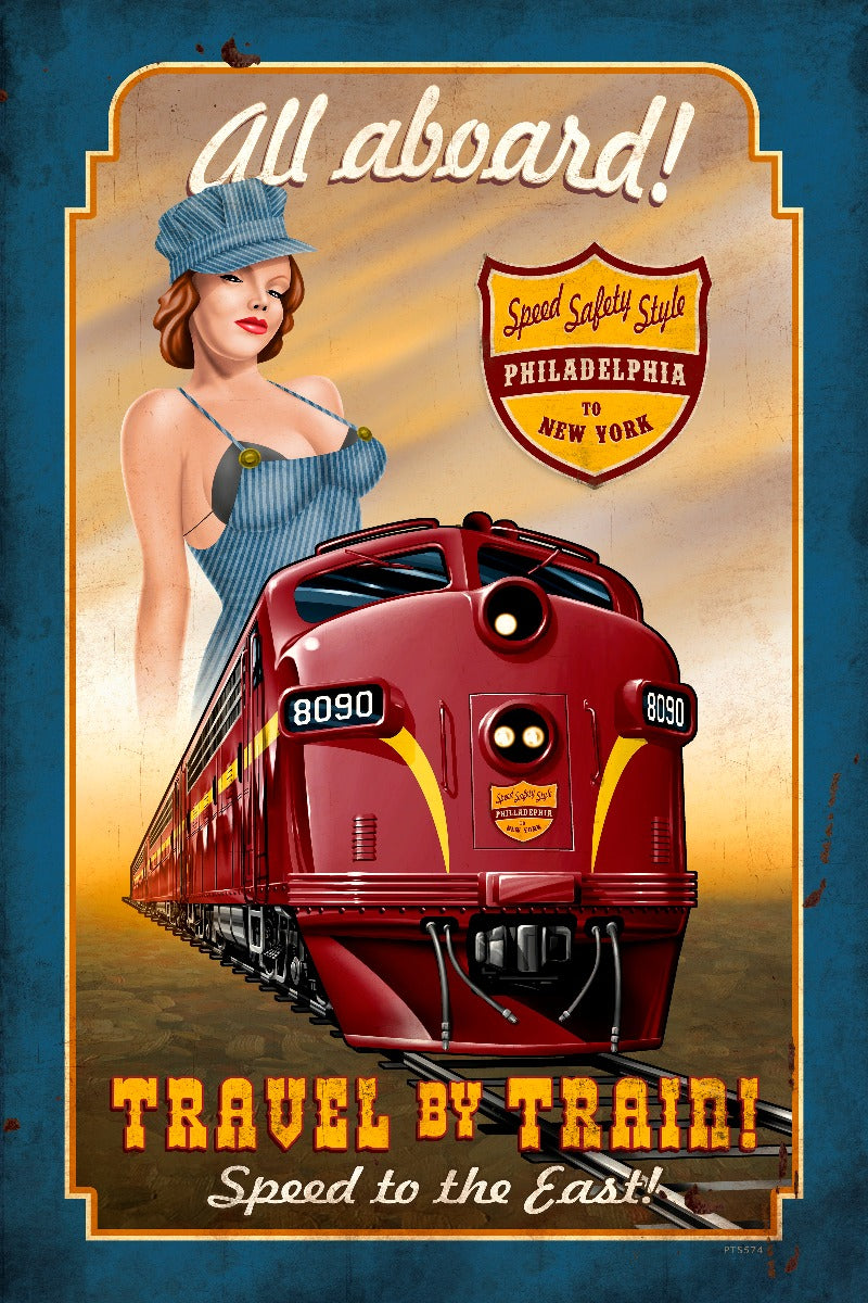 Travel By Train 12 X 18