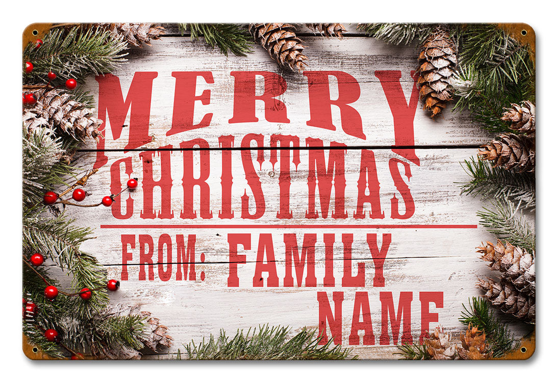 Merry Christmas From Family Personalized 12 x 18