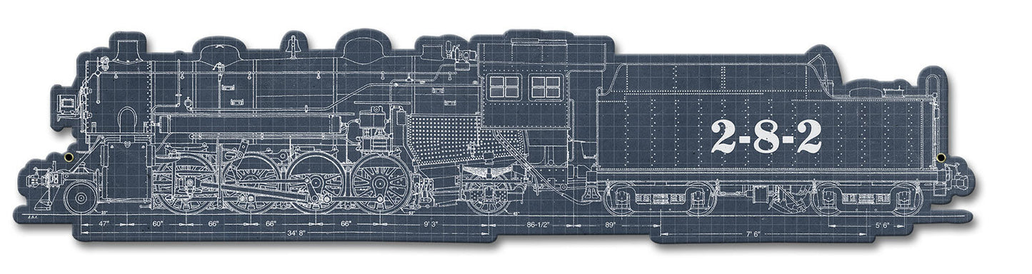 Train Blue Print 2-8-2 25 x 5
