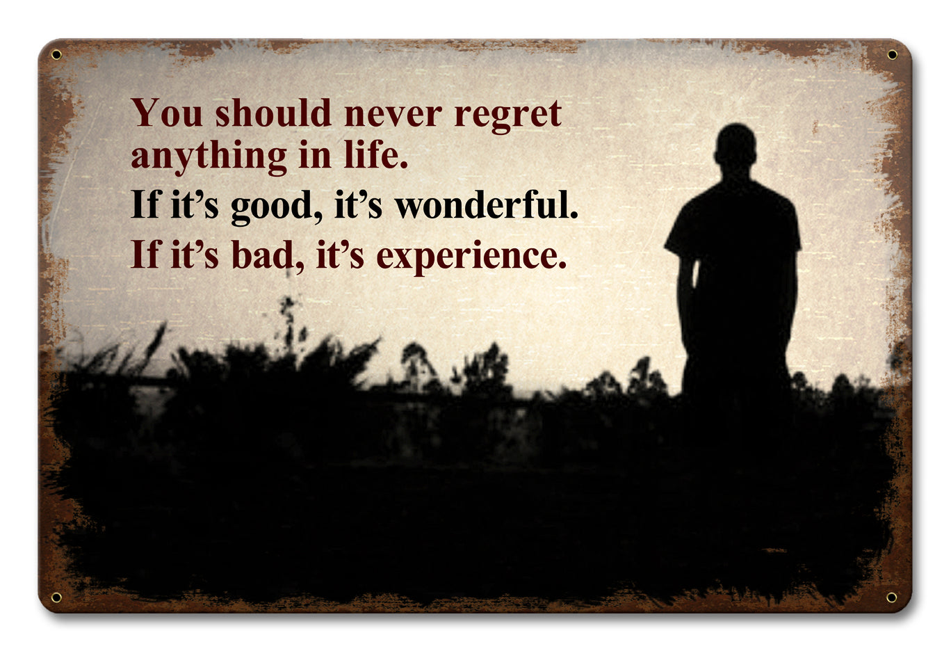 Never Regret Anything 18 x 12