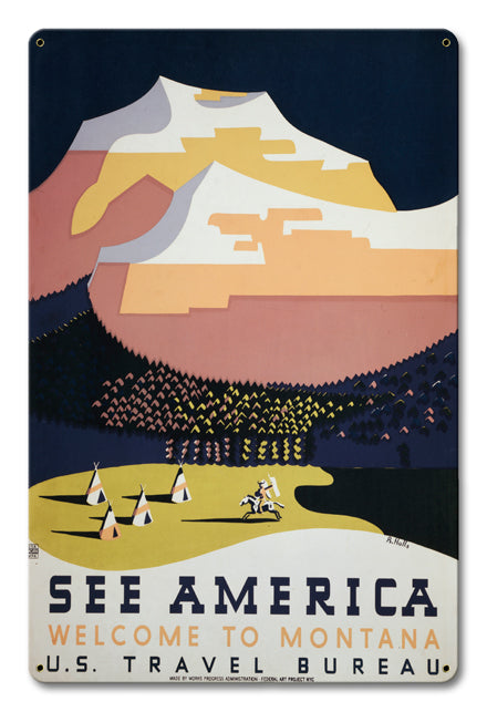 See America Welcome To Montana 12 x 18