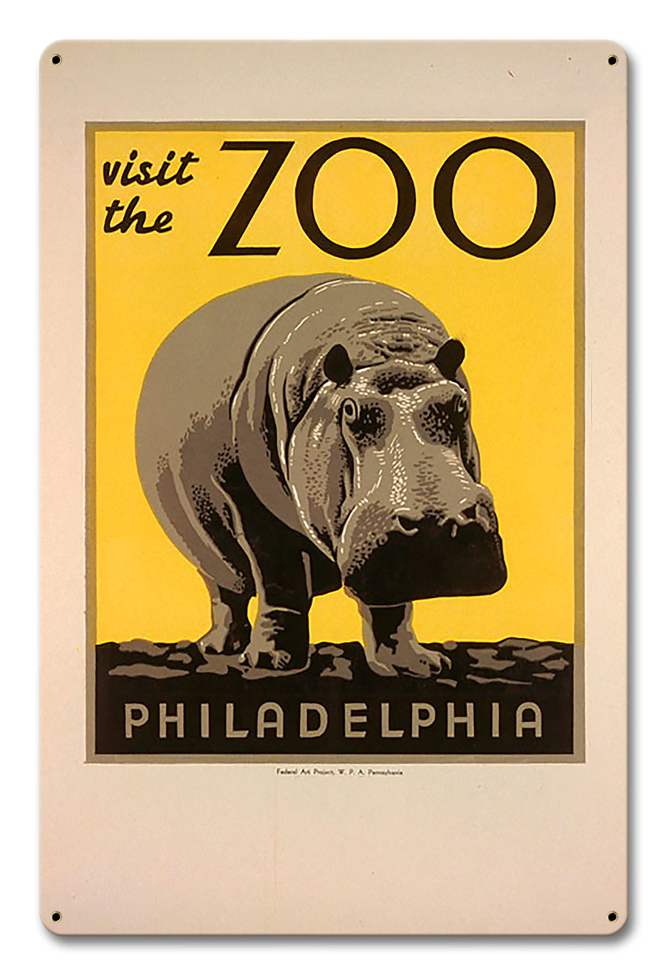 Visit The Zoo Hippo 12 x 18
