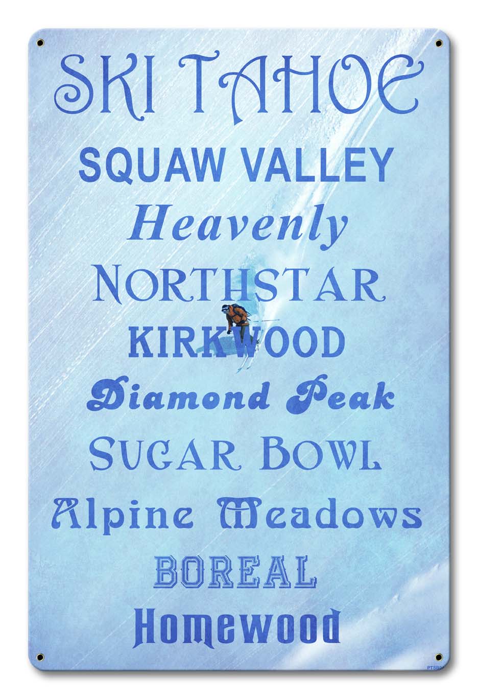 Ski Tahoe Resorts 12 x 18