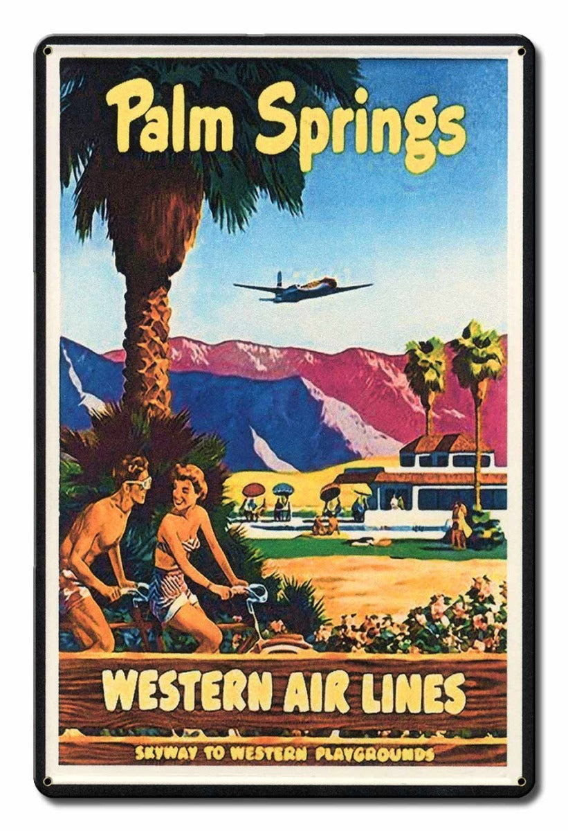 Palm Springs Western Airlines 12 x 18