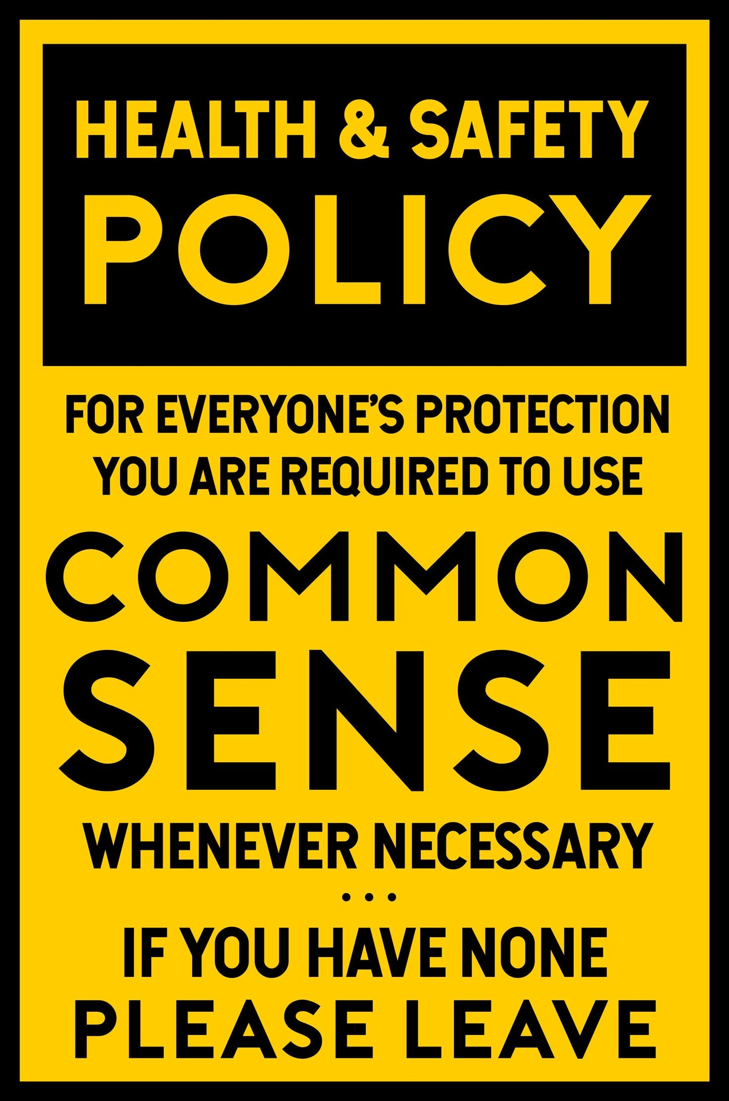 Common Sense Policy Clean 12 x 18