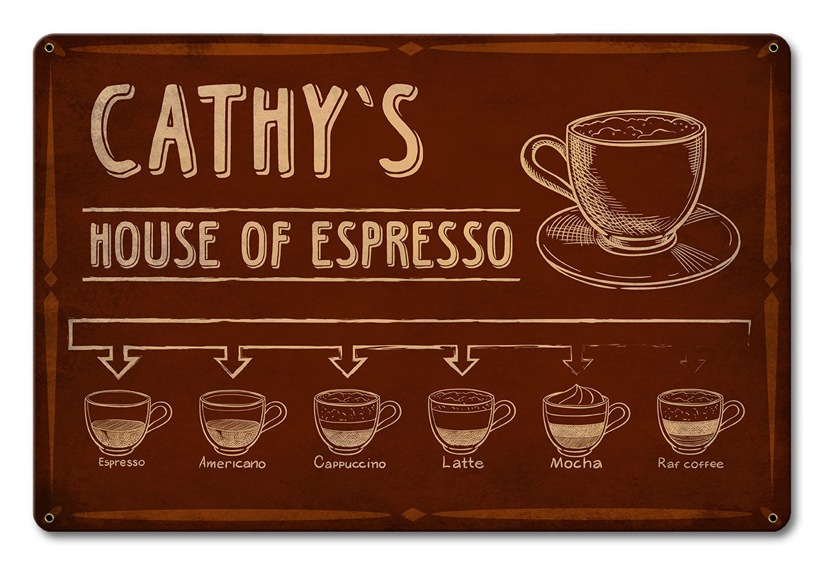 House Of Espresso Personalized 18 x 12