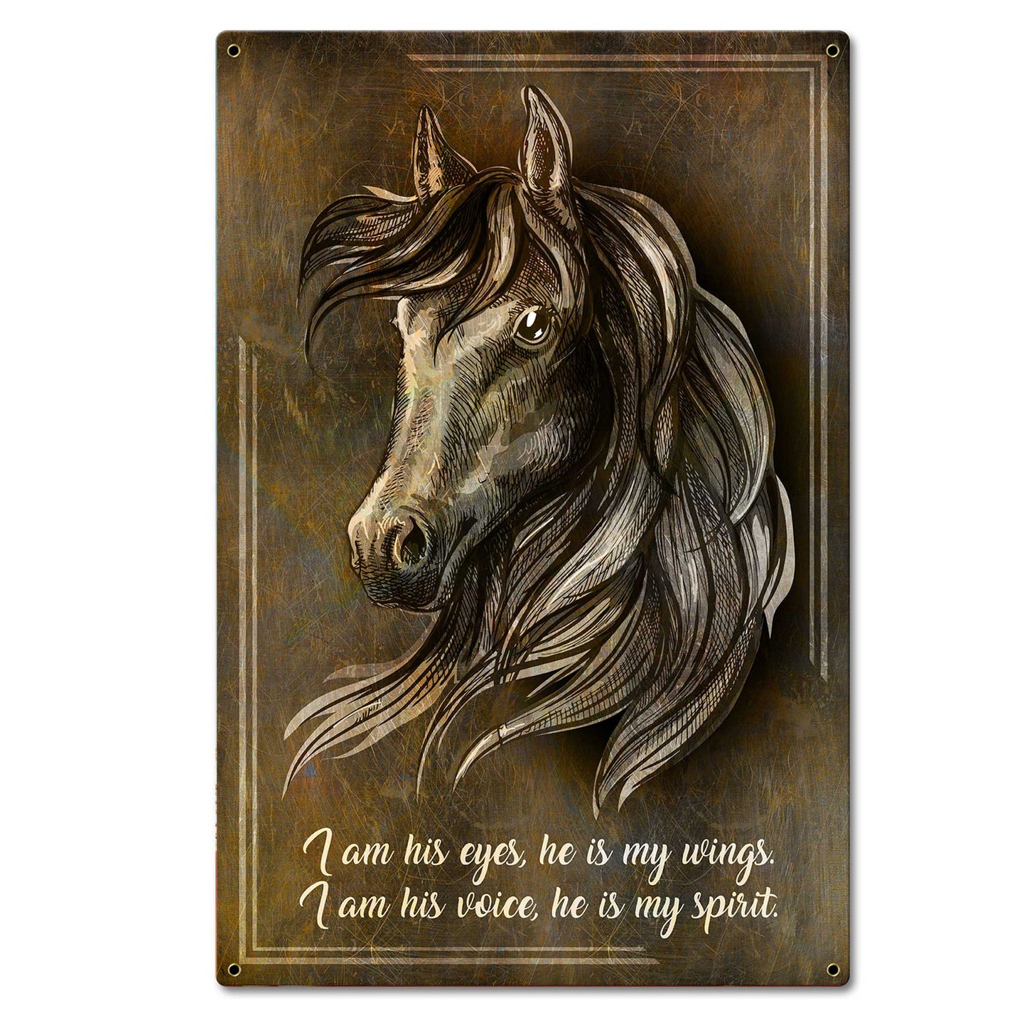 Horse Wing Spirit Dark 16 x 24
