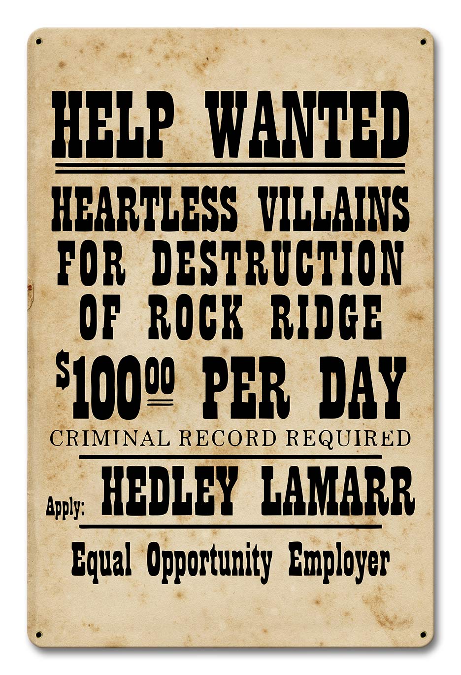 Help Wanted Rock Ridge 12 x 18