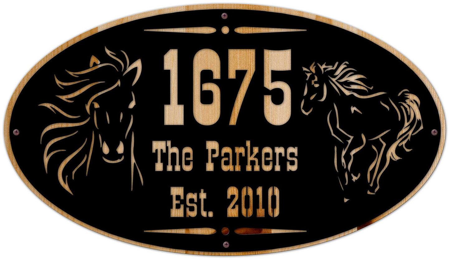Horse Name Number Est Personalized 28 x 16